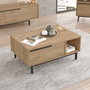 Hanah Home On2-S Mesa de Centro Moderna en Nogal con Patas de Metal, 90x37.6x60 cm